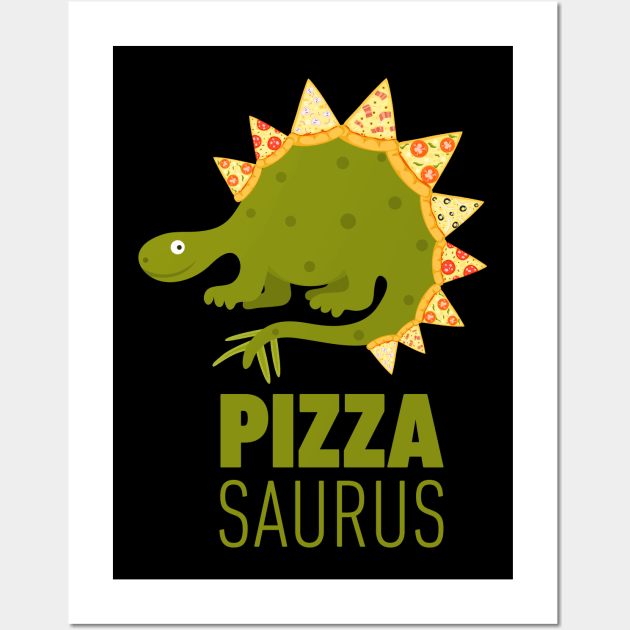 Funny Pizza Dinosaur Shirt - perfect gift for men women kids Wall Art by Pummli